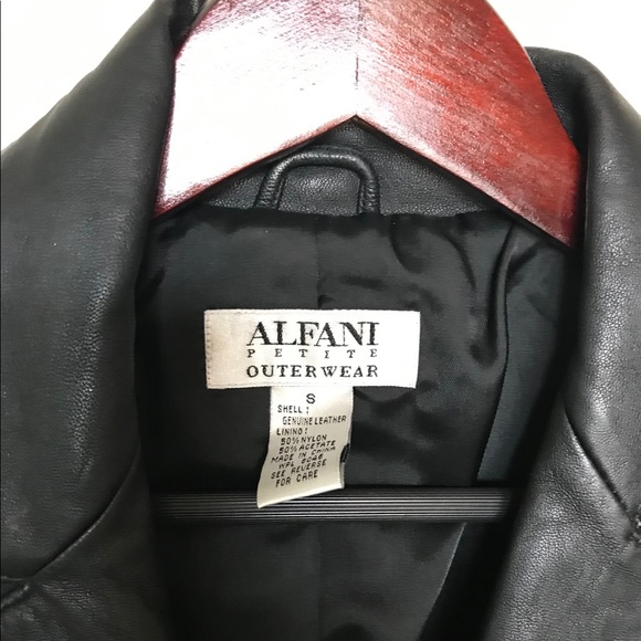 Genuine Alfani Leather Petite Jacket - Picture 2 of 5